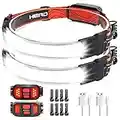 Rechargeable Headlamp,1000 Lumen 230°Wide-Beam Headlamp with Back Red Light(Individual Control), 3 Modes Lampe Frontale, Lightweight Head Lamp for for Fishing, Running, Hardhat Headlight