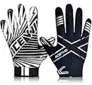 ACETHO Football Gloves Adult Youth Football Receiver Gloves for Kids Men and Women (Black, Youth M/L)