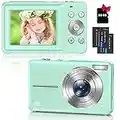 Appareil Photo Numérique Compact - 1080P HD 44MP Caméra avec Carte 32Go, 2,4" LCD Rechargeables Appareil Photo Enfant avec 16X Digital Zoom pour Enfant, Adolescent, Étudiant, Adulte, Débutant (Vert)