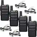 Retevis RT619 Talkie Walkie, Mini Talkie Walkie Professionnel PMR446 sans Licence, VOX Squelch 16 Canaux, 1300mAh Rechargeable Talkie Walkie avec Casques pour Famille, Restaurants (4 Pcs, Noir)