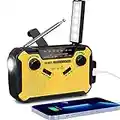 Portable Radio Dynamo Survie, PRUNUS J-369 AM/FM Radio Manivelle Solaire, Portative Radio à Pile avec 3000mAh Power Bank/SOS Alarm/Lampe Poch/3W Haut-parleurs, Ourdoor, Emergency.