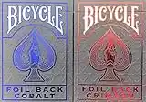 Bicycle Metal Luxe MetalLuxe Rider Back Playing Cards 2 Decks Crimson Red and Cobalt Blue Version 2