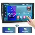 Podofo Android 11 Autoradio 2 Din 2+32G Senza Fili Carplay Android Auto con Touchscreen 9'' Mirror Link FM RDS Bluetooth Radio Dual USB con Navigazione AHD Telecamera Posteriore