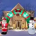 Poptrend Inflatable Christmas Decorations 8 Foot Inflatable Christmas Arch – Christmas & X’mas Yard Inflatables with Bright LED Christmas Lights – Wacky, Funny, Festive Holiday Spirit (8ft Arch)