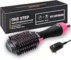 Hot Air Brush, 4-in-1 One-Step Hair Dryer and Volumizer, Negative Ion Hair Dryer Brush Styler, Ceramic Lightweight Styling Brush for Hair Drying, Styling, Curling, Straightening, Shine and Hair Volume