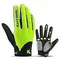 KUTOOK Guantes Bicicleta De Pantalla Táctil Hombre Mujer con Acolchado Gel, Guantes Ciclismo MTB Ciclista Bici Bicicleta Montaña Carretera (Verde,L)