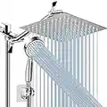 High Pressure Rainfall Shower Head, Rain Shower Head with Height/Angle Adjustable Extension Arm and Handheld Shower Combo, Koeka High Flow Stainless Steel Shower Head with Powerful Spray Long Hose