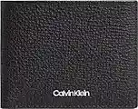 Calvin Klein Minimalism Bifold 6Cc W/Bill, Accesorio de Viaje-Billetera Plegable para Hombre, CK Negro, Talla única