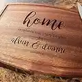 Straga Handmade Cutting Board Personalized First Home Design #925 - Wedding & Anniversary Gift for Couples-Housewarming & Closing Engraved Present-Real Estate-Realtor-Homeowner-Custom Gift for Family