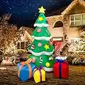 Joiedomi 7 FT Christmas Tree Inflatables Outdoor Decoration, Light Up Giant Christmas Tree Inflatable with 3 Gift Boxes for Blow Up Yard Decoration, Indoor Outdoor Yard Garden Patio Lawn Décor