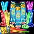 Party Sticks Glow Sticks Jewelry Bulk Party Favors 300pk and Connectors - 8" Glow in The Dark Party Supplies, Neon Party Glow Necklaces and Glow Bracelets for Kids and Adults