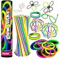 The Glowhouse UK Premium Glow Sticks for Kids Adults Bulk 205 Pcs Party Pack inc Glow Glasses kit and Connectors for Bracelets and Necklaces. Mixed Bright Long Lasting Glowsticks UK