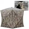 Your Choice Hunting Blind 3 Person 270 Degree See Through Ground Blinds with Orange Cap for Deer Hunting Turkey Hunting, Camo Deer Blind Turkey Blind Pop Up Hunting Tent, Hunting Gear