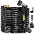 Zoflaro Garden Hose 100ft, Expandable Water Hose 100 feet with 10 Function Spray Nozzle, Extra Strength 3750D, Durable 4-Layers Latex Flexible Expandable Hose with 3/4" Solid Brass Fittings, Leakproof