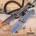 BUCKSHOT KNIVES Little Cleaver Combo 2 PC Grey EDC Assisted Open Miniature Folding 6.5" Pocket CLEAVER + Mechanics 7.5" WRENCH KNIFE MULTI TOOL POCKET KNIFE Gift Set