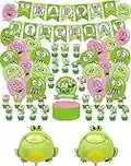 Deco Anniversaire Grenouille Anniversaire Décorations Grenouille Ballons Anniversaire Grenouille Décorations Gâteaux Grenouille Bannière Anniversaire Grenouille D'anniversaire Déco Feuille Ballons