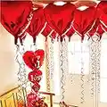 BinaryABC Foil Balloons,LOVE Heart Shape Helium Valentines Wedding Birthday Party Decorations,Approx,45cm,10 pieces(Red)