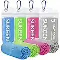 Sukeen Cooling Towel 4 Pack (40"x12"), Cooling Towels for Neck,Cool Down Towel,Soft Breathable for Yoga,Sport,Running,Gym,Workout,Camping,Fitness,Workout & More Activities