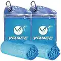 YQXCC 2 Pack Cooling Towel (120x30 cm) Ice Towel for Neck, Microfibre Cool Towel, Soft Breathable Chilly Towel for Yoga, Golf, Gym, Camping, Running, Workout & More Activities