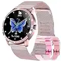 GIFTFIT Montre Connectée Femmes avec Fonction Féminine, 1,1' Android iOS,IP67 Etanche Smartwatch avec Moniteur Sommeil de Fréquence Cardiaque,22 Sport Modes,Podometre