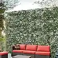 Windscreen4less Artificial Faux Ivy Leaf Decorative Fence Screen 6'x14' Grass Wall Greenery Back Drop Panels