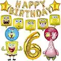 Spongebob 6 Anni Decorazione di Compleanno, Spongebob Decorazioni, Palloncini Foil Spongebob, Spongebob Themen Palloncini, Spongebob Balloons Set, per Compleanni di Bambini di 6 anni