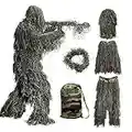 Bseical Ghillie Suit Sniper, Ghillie Militaire, Camouflage Airsoft Sniper, Tenue De Camouflage Ghillie Chasse Veste Pantalon Airsoft Equipement Jungle Forêt 3D Fil Kit (forêt, Free)