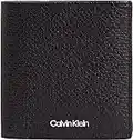 Calvin Klein Minimalism Trifold 6cc W/Moneda, Accesorio de Viaje-Billetera Plegable Triple para Hombre, CK Negro, Talla única