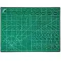 QILZO® Tabla de Corte A2 Doble Cara Plancha de Corte 3 capas para Costura y Manualidades Base de Corte para Patchwork Cutting Mat, Color Verde (60 x 45cm)