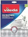 Vileda Microfibre Plus Asciugapiatti, Panno per Stoviglie, per Calcare, in Microfibra, Lavabili in Lavatrice, 55 x 40 cm, 2 Panni