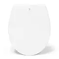 Blauer Hahn® WC Sitz Isar oval | Toilettendeckel mit Absenkautomatik und abnehmbar | Antibakterielle Klobrille aus Duroplast und rostfreiem Edelstahl | Toilettensitz weiß | Premium toilet seat