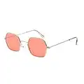 Fulidngzg Lunettes de soleil unisexes dorées classiques tendance pour femme - Lunettes de soleil légères polarisées - Vintage - Lunettes d'été, A-orange., taille unique