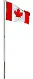 BRUBAKER 20 Feet (6m) Aluminum In-Ground Flagpole with 5 Feet by 3 Feet (150 x 90cm) Canadian Flag