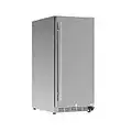 HCK 3.18 cu. ft. 15 Inch 90 can Commercial Grade Built-in Indoor/Outdoor Beverage Fridge with Stainless Steel Door for Soda and Beer, Chills Drinks with 3 Shelves