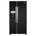 Hisense RS694N4IBF Freestanding Side-by-Side Door American Fridge Freezer 562L 91 x 178.6 x 74.3 cm (W x H x D), Black, Varnished Door