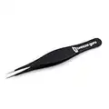 Tweezer Guru Pointed Tweezers - Sharp Precision Needle Nose Tip, Best Tweezers for Eyebrows and Ingrown Hair, Surgical Pointed for Blackheads & Splinters (Black)