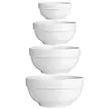 DOWAN Serving Bowls, 64/42/22/12 Oz Serving Dishes for Entertaining, White Porcelain Nesting Bowls Set, Microwave & Dishwasher Safe, Versatile Prep Bowls for Fruit Salad Pasta Ice Cream Dessert Cereal