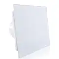 Fantronix 100 mm Moderno Ventilador de Baño con Sensor de Humedad y Temporizador Silencioso Ponente Flujo de Aire – 4’’ Elegante Frontal de Cristal Blanco Extractor de Aire Contra Moho Condensación