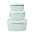 BLUE GINKGO Nesting Silicone Containers - Set of 3 Hard-Shell Silicone Food Storage Containers | BPA Free, Airtight, Dishwasher and Freezer Safe (6.7oz, 10oz, 20oz) - Green