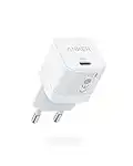 Anker Cargador USB C 20 W, PowerPort III Cube, Cargador Rápido 20W para iPhone 13/13 Mini/13 Pro/13 Pro Max/12, Galaxy, Pixel 4/3, iPad/iPad Mini, Blanco(Cable no Incluido)