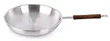 Professional Chef's Skillet Curry Pans Aluminium 30cm Frying Pan with Wooden Handle Kitchen Professional Use, 30cm