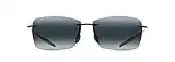 Maui Jim Men's and Women's Lighthouse w/ Patented PolarizedPlus2 Lenses Polarized Rimless Sunglasses, Gloss Black/Neutral Grey Polarized, Medium