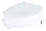 Homecraft Savanah Raised Toilet Seat 4" with Lid, Elongated & Elevated Lock Seat Support for Elderly, Handicapped and Disabled Users, White Colour