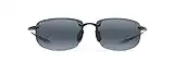 Maui Jim Men's and Women's Hookipa Polarized Rimless Sunglasses, Gloss Black/Neutral Grey, Large