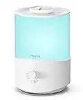 Pharata Humidifiers for Bedroom Large Room, 2.5L Cool Mist Humidifier with Essential Oil Diffuser, Top Fill Air Humidifier for Baby Home, Plant, Adjustable Mist Output, Auto Shut-Off, (White)