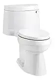 KOHLER K-3619-RA-0 Cimarron Comfort Height One-Piece Elongated 1.28 GPF Toilet with AquaPiston Flush Technology, Concealed Trapway, and Right-Hand Trip Lever, White