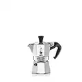 Bialetti Moka Express Aluminium Stovetop Coffee Maker, Silver, 1 Cup