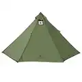 Longeek Tente de Camping 2-4 Personnes Imperméable avec Trou Poêle à Bois 4 Saisons Tipi (320GPro-2/3person)