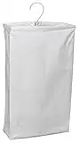 Household Essentials Hanging Cotton Canvas Laundry Hamper Bag,White,6" x 16" x 27" (Length x Width x Height)
