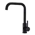 Kitchen Sink Mixer Tap 360 Swivel Spout Monobloc Mixers Faucet Single Lever Rectangle Taps with Aerator Matte Black